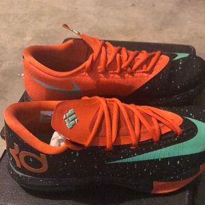 Nike KD 6 Texas Black/Green Glow-Urban Orange